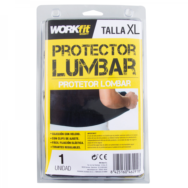 Protector lumbar negro Workfit talla XL