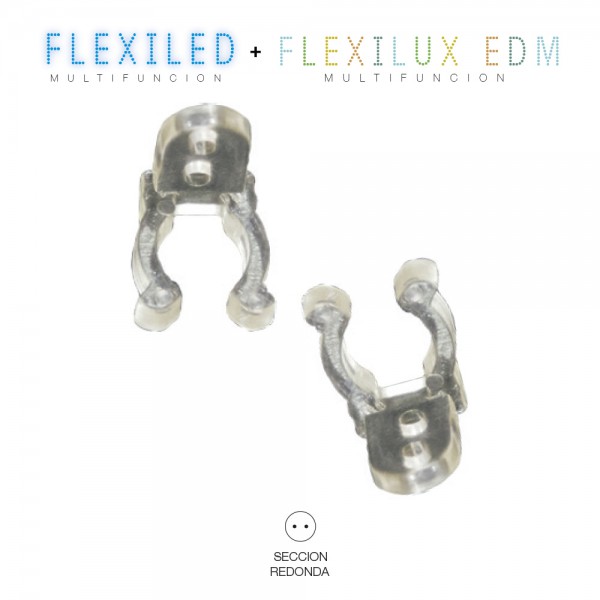 *ult. unidades* clip para tubo flexilux/flexiled  2  y 3 vias edm