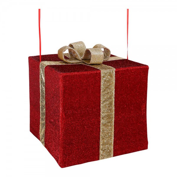 Caja roja de regalo para decoración 50x50x45cm 