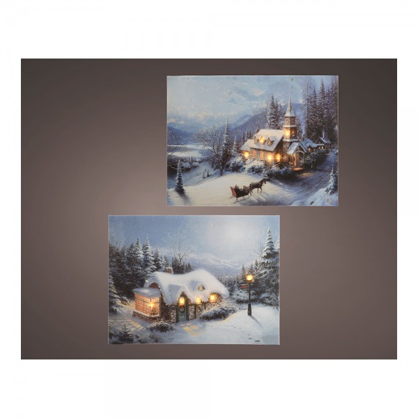 Cuadro led paisajes de invierno 2 modelos surtidos 38x58x1,5cm 6l
