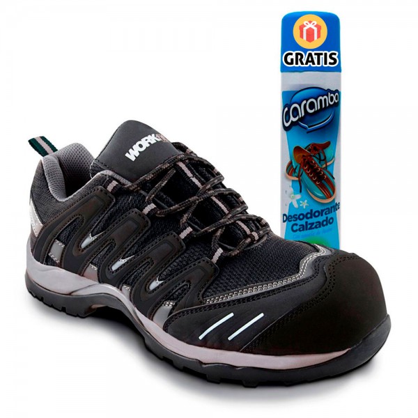 Desarmamiento intervalo Especificado Zapatos de seguridad ligeros hombre mujer, punta de fibra de vidrio con  botella desodorante - Brico Profesional