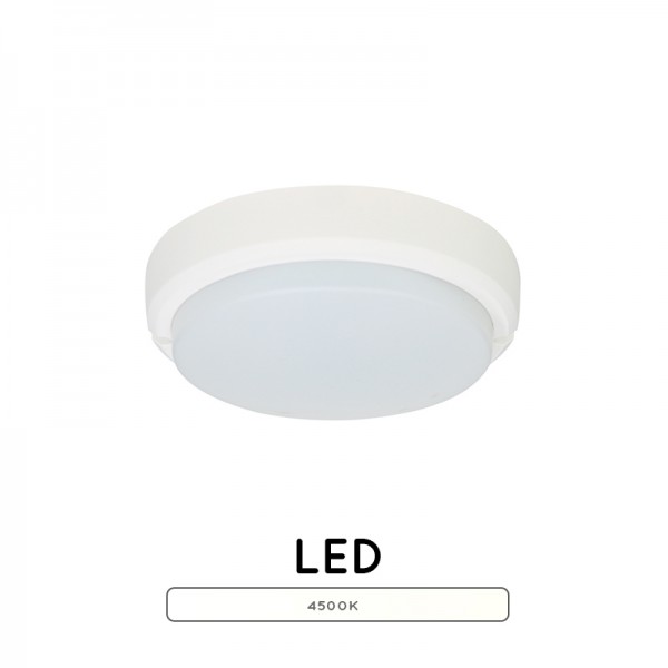 Plafón LED redondo 8W IP65 color blanco